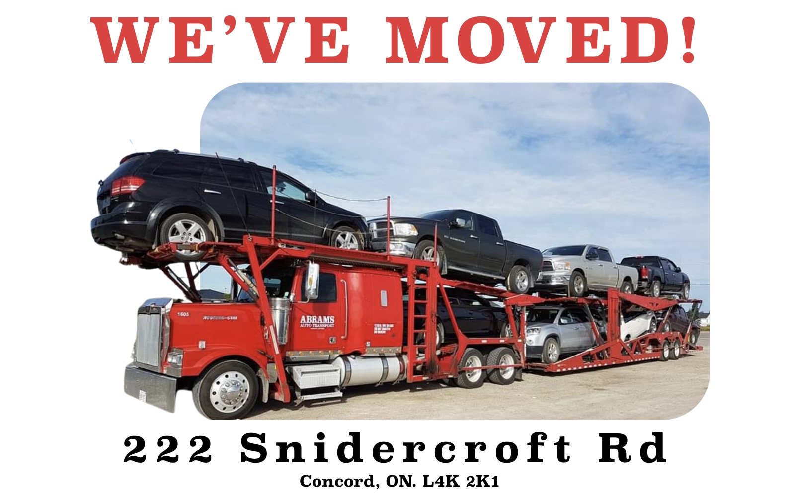 Abrams Auto Transport Has A New Home– Here's What It Means For You Abrams Auto Transport new address